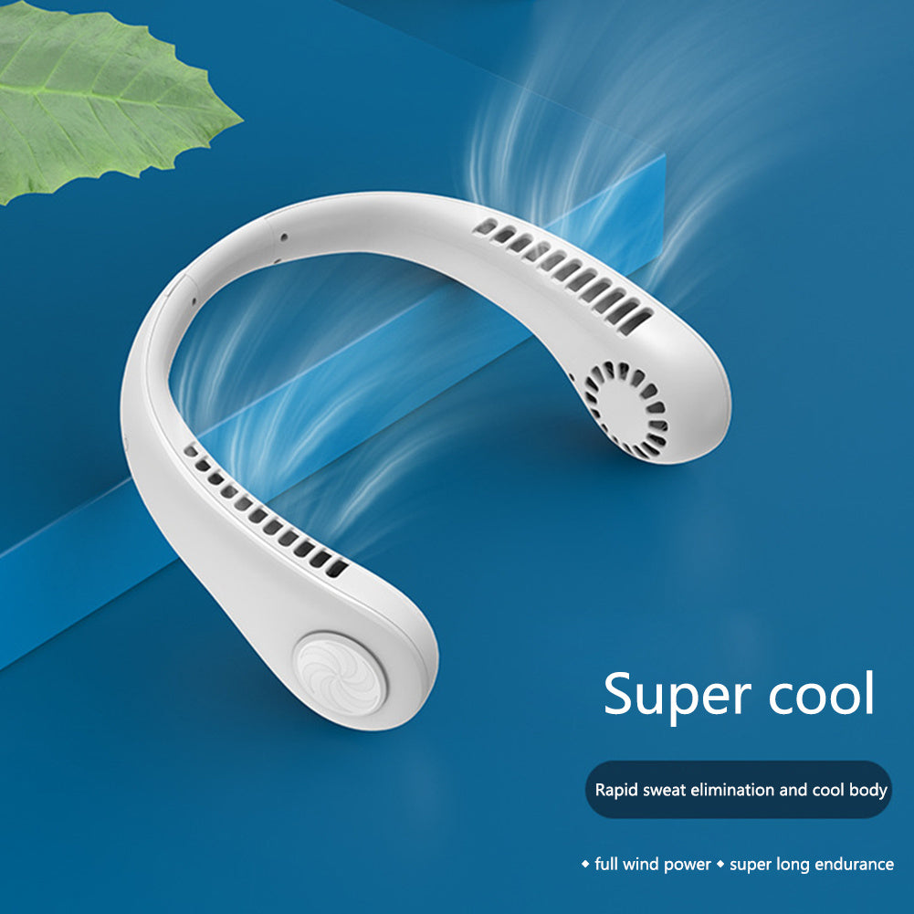 Portable neck fan for hands free cooling