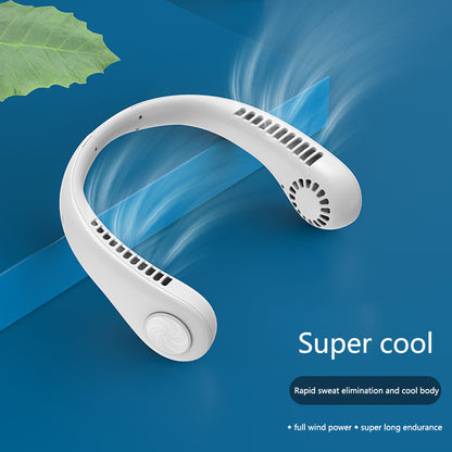 Portable neck fan for hands free cooling